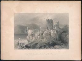 William Henry Bartlett (1809-1854) - Edward Brandard (1819-1898): Trikule, Szinice / Szvinica, Vaskapu-szoros (Drey Kule, Swinitza with remains of the Roman fort). Acélmetszet, papír, kissé foltos, 20,5x27,5 cm