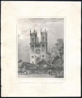 Ludwig Rohbock (1820-1883) - Georg Michael Kurz (1815-1883): A fóti szentegyház (Die neue Kirche in Foth). Acélmetszet, papír, lapszéli sérülésekkel, kissé foltos, 23,5x19,5 cm