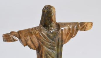 A Megváltó Krisztus Szobra, ásvány asztaldísz, m: 14 cm