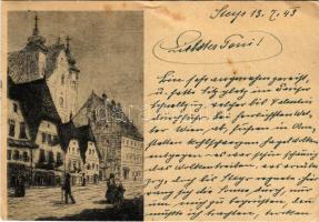 1943 Steyr, Adolf Hitler Platz, old town (creases)