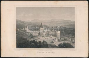 Ludwig Rohbock (1820-1883) - Georg Michael Kurz (1815-1883): Vajdahunyad (Hunedoara). Acélmetszet, papír, kissé foltos, 15,5x24 cm