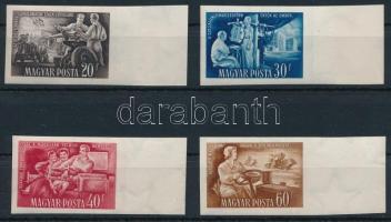 1951 Az ötéves terv eredményei ívszéli vágott 20f, 30f, 40f és 60f