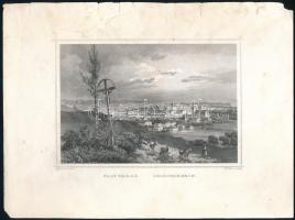 Ludwig Rohbock (1820-1883) - Georg Michael Kurz (1815-1883): Nagyvárad (Grosswardein / Oradea). Acélmetszet, papír, lapszéli sérülésekkel, kissé foltos, 19x25,5 cm