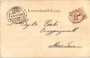 1899 Budapest V. Igazságügyi palota, belső. Kunstanstalt "Kosmos" S. IX. Art Nouveau litho...