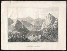 Edward Daniel Clarke (1769-1822) - Letitia Byrne (1779-1849): A nagyági bánya Erdélyben (View of the Tellurium Mine at Sekeremb, now called Nagyag, in Transylvania). Acélmetszet, papír, kisebb lapszéli szakadással, gyűrődésekkel, 20,5x27 cm