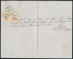 1859 Zalaegerszeg, Hőgyey János plébános által kiállított nyugta 5+2kr okmánybélyeggel