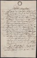 1808 Német nyelvű hivatalos levél Körmöcbányára (Kremnitz) küldve, 15kr szignettával