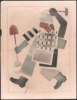 Vlagyimir Lebedev (1891-1967): Art deco alak. Tus, vegyes technika, papír. Jelzés nélkül. Lapszéli szakadással. 34x26,5 cm / Vladimir Lebedev (1891-1967), Russian avantgarde painter: Art deco figure. Ink and mixed technique on paper, unsigned, with tear on the edge. 34x26,5 cm