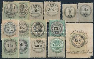 ca 1850-68 Illetékbélyeg összeállítás berakólapon.