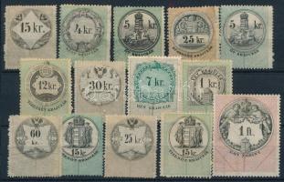 ca 1860-80 Illetékbélyeg összeállítás berakólapon.