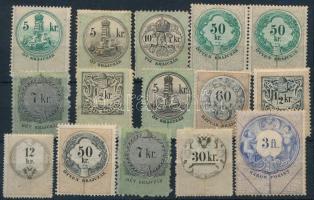 ca 1860-80 Illetékbélyeg összeállítás berakólapon.