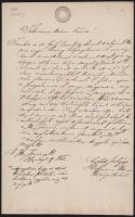 1852 Hoffmann Bernát csetényi urasági bérlő lakosítási kérelme Székesfehérvár sz. kir. város tanácsához, 30kr szignettával