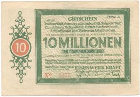 Németország / Weimari Köztársaság / Duisburg 1923. 10.000.000M T:F erős papír Germany / Weimar Republic / Duisburg 1923. 10.000.000 Mark C:F strong paper