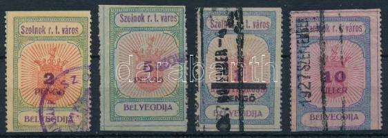 Szolnok 4 db városi illetékbélyeg
