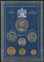 Nagy-Britannia 1972. "Erzsébet és Fülöp" 7klf emlékérem eredeti díszdobozban! T:1