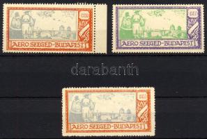 1925 Aero Szeged-Budapest légi járat 1000K + 20000K 3 db