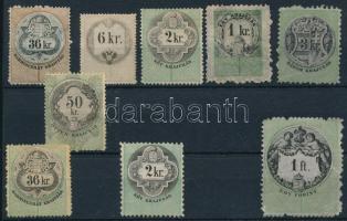 ca 1868-1878 Illetékbélyeg összeállítás berakólapon
