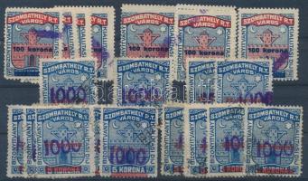 ca 1925 Szombathely városi illetékbélyegek felülnyomásokkal