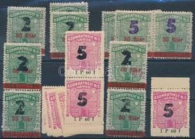 ca 1928 Szombathely városi illetékbélyeg összeállítás felülnyomásokkal