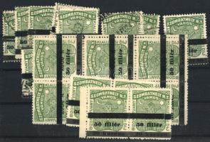 ca 1926 Szombathely városi illetékbélyeg összeállítás felülnyomásokkal