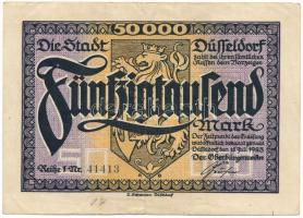 Németország / Weimari Köztársaság / Düsseldorf 1923. 50.000M T:F,VG Germany / Weimar Republic / Düsseldorf 1923. 50.000 Mark C:F,VG