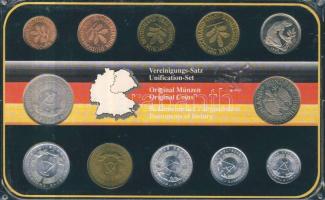 Németország / NDK / NSzK 1949-1989. 1pf-1DM 12db klf érme szettben, eredeti dísztokban T:1