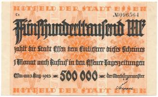 Németország / Weimari Köztársaság / Essen 1923. 500.000M T:F szép papír Germany / Weimar Republic / Essen 1923. 500.000 Mark C:F fine paper