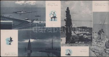cca 1950 Balaton. Utazási prospektus. [Bp., Offszet-ny.,] számos fotóval illusztrált, hajtásnyommal,...
