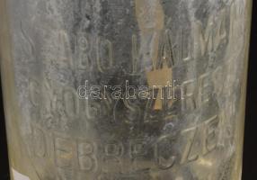 Szabó Kálmán Gyógyszerész Debrecen szódás üveg, m: 31 cm