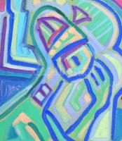 Kozma István (1937-2020): Sára (nagybányai akt). Olaj, vászon, jelzés nélkül, hátoldalán a művész cí...