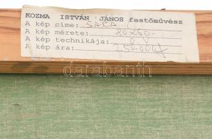 Kozma István (1937-2020): Sára (nagybányai akt). Olaj, vászon, jelzés nélkül, hátoldalán a művész cí...