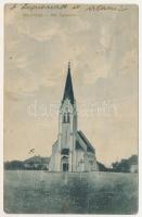 1917 Mosnica, Mosnicza, Mosnita Veche; Református templom. Fogyasztási szövetkezet kiadása / Calvinist church (Rb)