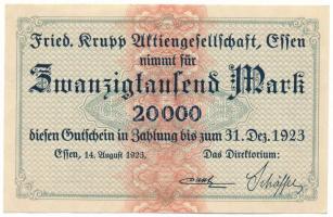 Németország / Weimari Köztársaság / Essen 1923. 20.000M T:XF Germany / Weimar Republic / Essen 1923. 20.000 Mark C:XF
