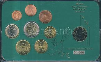 Olaszország 2002. 1c-2€ 8klf db + San Marino 2000. 10l próbaveret kereskedői szettben T:1 Limitált példányszám!