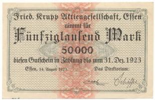 Németország / Weimari Köztársaság / Essen 1923. 50.000M T:XF Germany / Weimar Republic / Essen 1923. 50.000 Mark C:XF
