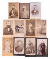 cca 1860-1900 Vegyes keményhátú fotó tétel, 17 db, közte magyar és külföldi műtermek munkáival, közt...
