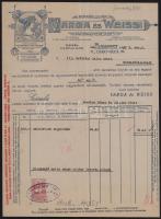 1943 Varga és Weiss Papírárugyár fejléces számlája