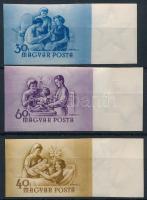 1954 Anya- és csecsemővédelem vágott ívszéli 30f, 40f és 60f