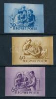1954 Anya- és csecsemővédelem vágott 30f, 40f és 60f