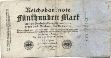 Német Birodalom/Weimari Köztársaság/Berlin 1922.07.07. 500M (2x) hátoldalukon gyermekrajz + DN Souve...