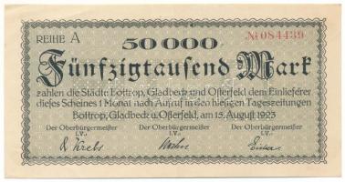 Németország / Weimari Köztársaság / Bottrop, Gladbeck, Osterfeld 1923. 50.000M T:XF sarokhajlások Germany / Weimar Republic / Bottrop, Gladbeck, Osterfeld 1923. 50.000 Mark C:XF corner folds