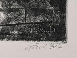 Gönczi Béla (1934-): Ózd, 1969. Rézkarc, papír, jelzett, hátoldalán "próbanyomat VI." bély...