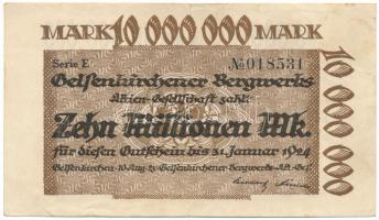 Németország / Weimari Köztársaság / Gelsenkirchen 1923. 10.000.000M T:F Germany / Weimar Republic / Gelsenkirchen 1923. 10.000.000 Mark C:F