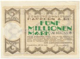 Németország / Weimari Köztársaság / Hamborn 1923. 5.000.000M T:VF Germany / Weimar Republic / Hamborn 1923. 5.000.000 Mark C:VF