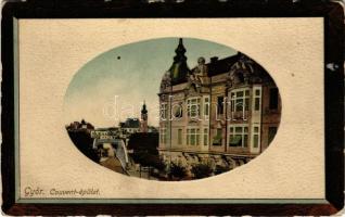 1911 Győr, Konvent-épület, híd, templom (kopott sarkak / worn corners)