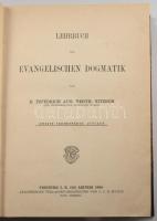 Nitzsch, Friedrich August Berthold: Lehrbuch der evangelischen Dogmatik. Sammlung theologischer Lehrbücher. Freiburg im Breisgau-Leipzig, 1896, J. C. B. Mohr, XVIII+610 p. Német nyelven. Félvászon-kötésben, minimálisan foltos borítóval.