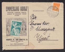 1933 Emmerling Adolf tűzijáték és pirotechnikai gyár reklámküldeménye árjegyzékkel