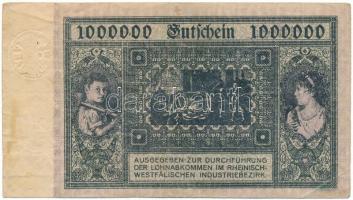 Németország / Weimari Köztársaság / Hamborn 1923. 1.000.000M szárazpecséttel T:F
Germany / Weimar R...