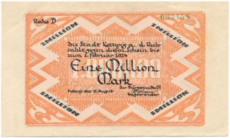 Németország / Weimari Köztársaság / Kettwig 1923. 1.000.000M T:F szép papír Germany / Weimar Republic / Kettwig 1923. 1.000.000 Mark C:F fine paper