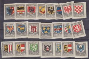 Ausztria tartományainak címereit ábrázoló 22 db levélzáró (1915 körül)